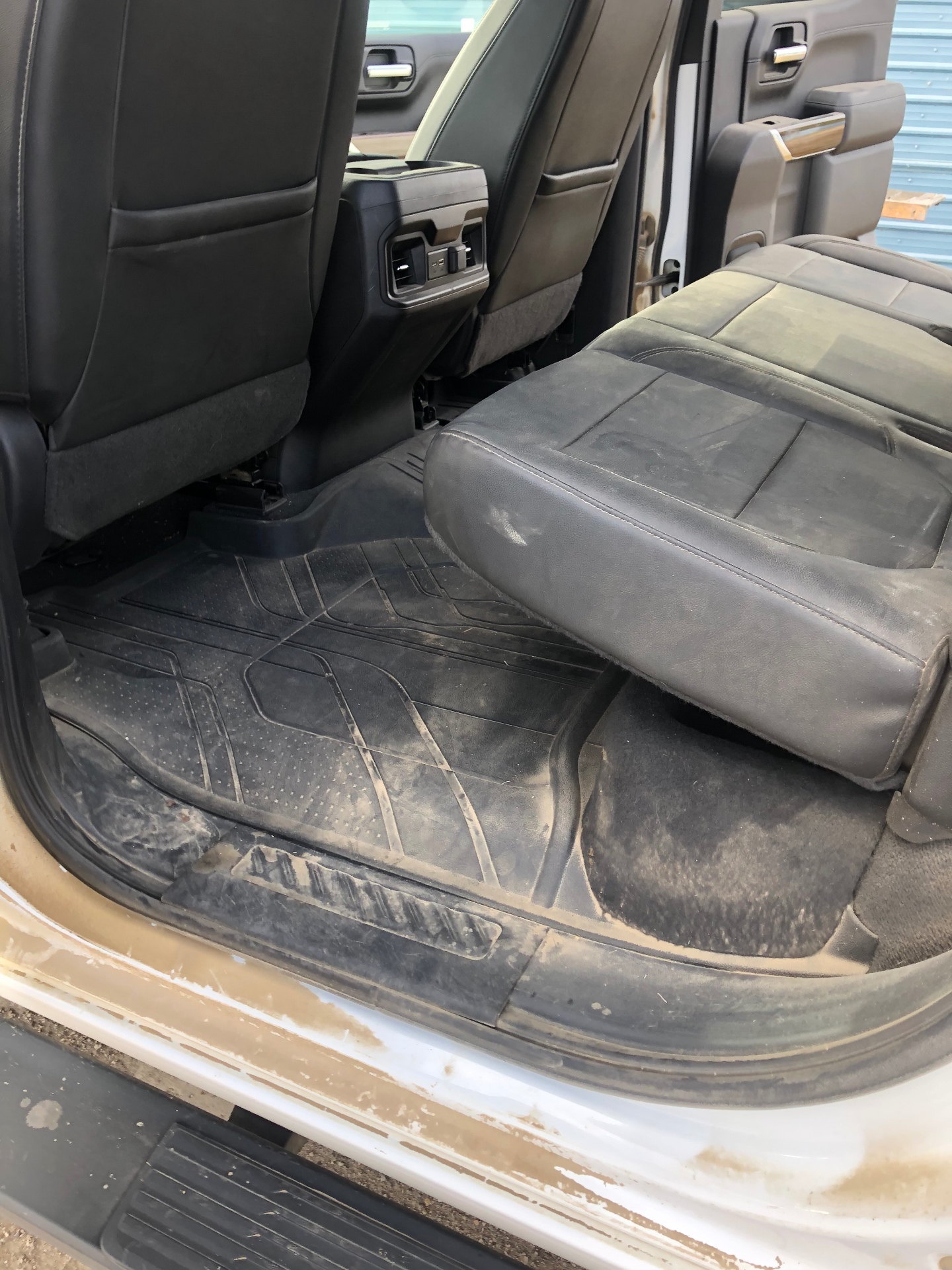 Truck rear seats & mats — before Draude Interior Detailing